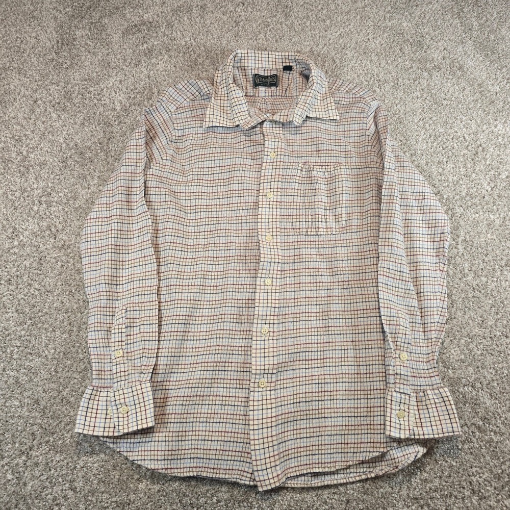 Gitman Bros Mens XL Tattersall Check Cotton Button Down Shirt Made in USA Multi